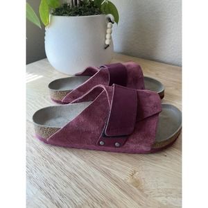 Birkenstock Kyoto Sandals Mens Sz 40 M7 L9 Maroon Nubuck/Suede Leather